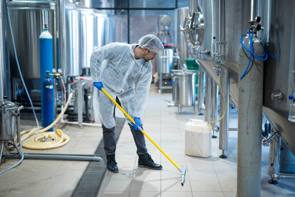 professional-industrial-cleaner-protective-uniform-cleaning-floor-food-processing-plant Rénovation maison